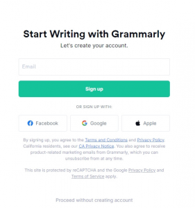 signup grammarly