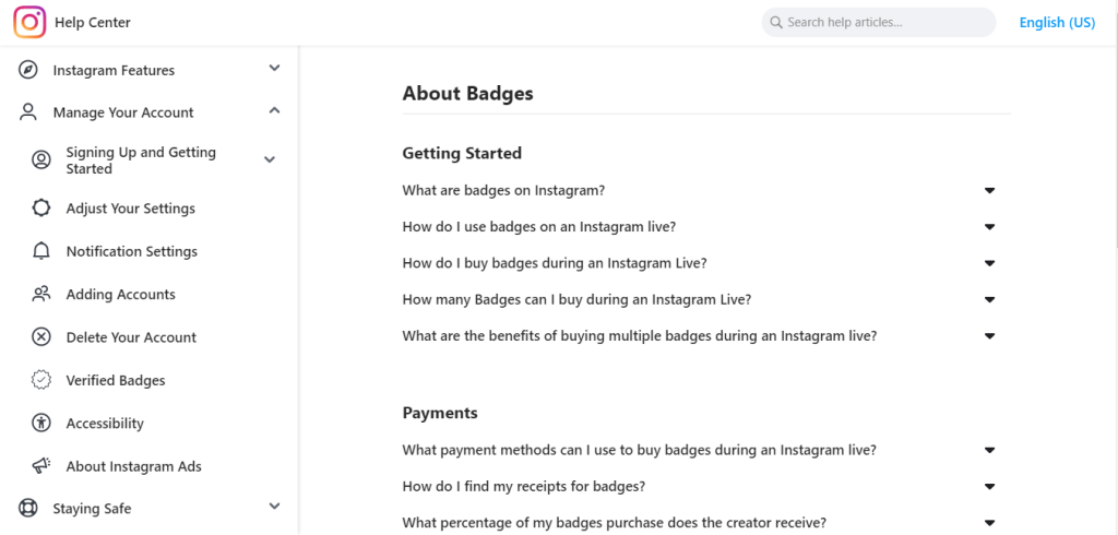 Instagram Badges Feature