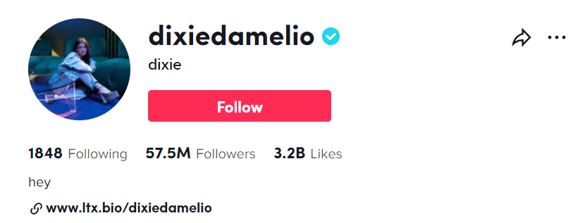 Dixie D’Amelio - Most Followed People on TikTok