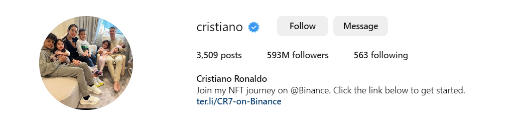 Cristiano Instagram Profile