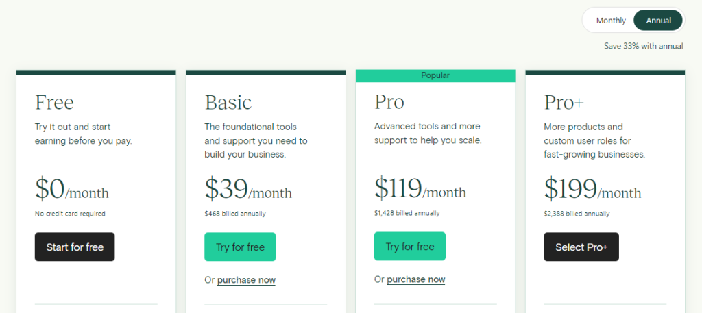 Teachable Pricing Page