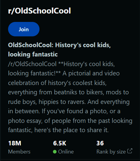 OldSchoolCool Most Popular Subreddits