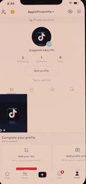 Tap on the Edit Profile button