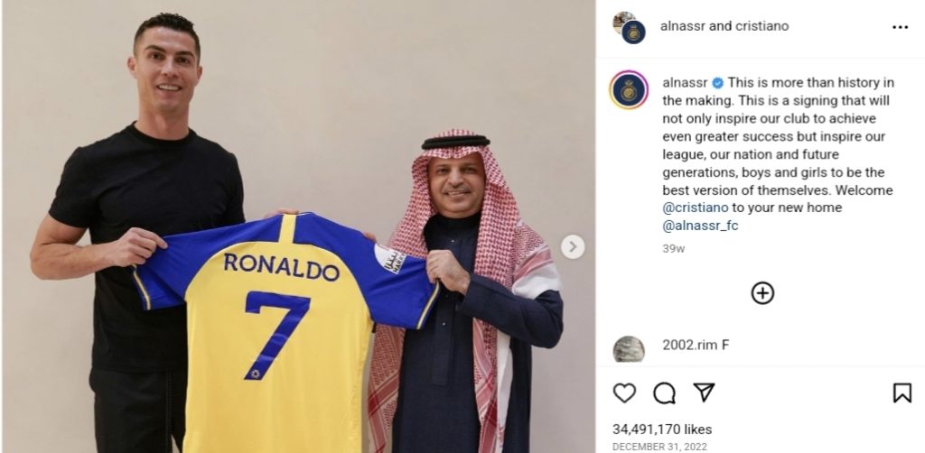 Ronaldo signs with Al Nassr FC