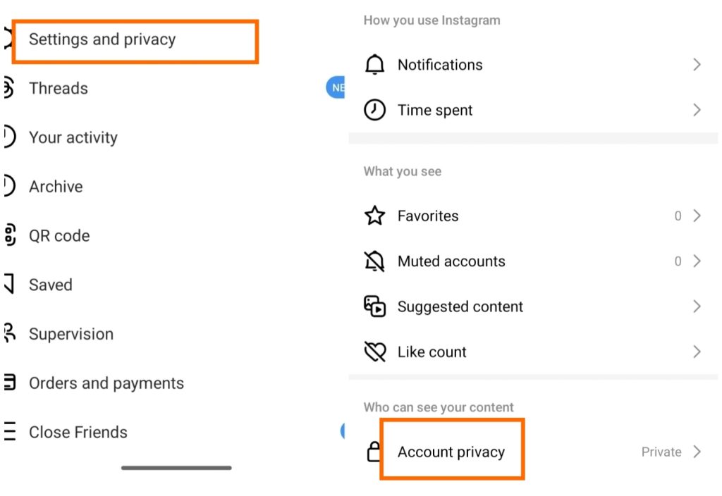Go to the setting and click on account privacy