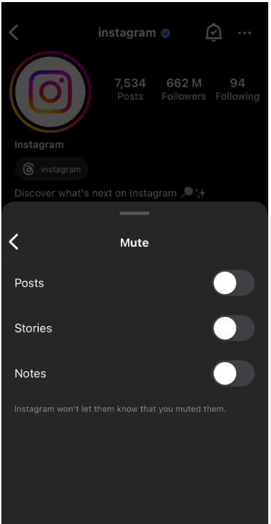 Tap on the Mute option