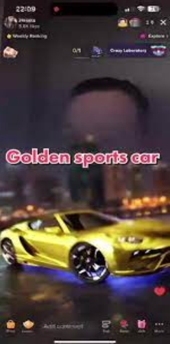 Golden Sports Car