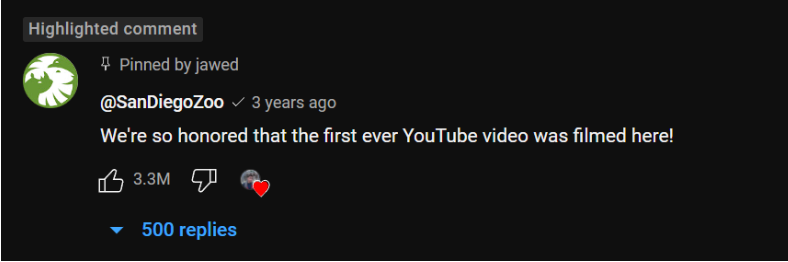 Most Liked Comment On YouTube - SanDiego