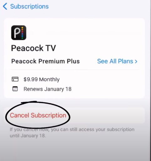 Cancel Peacock Subscription.