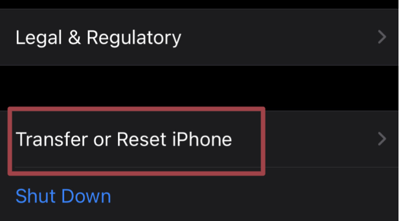 Reset or Transfer phone