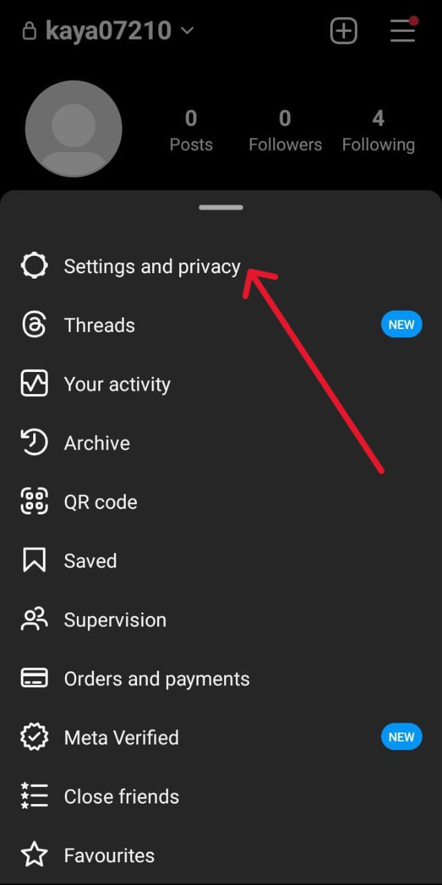 Click On Settings and Privacy
