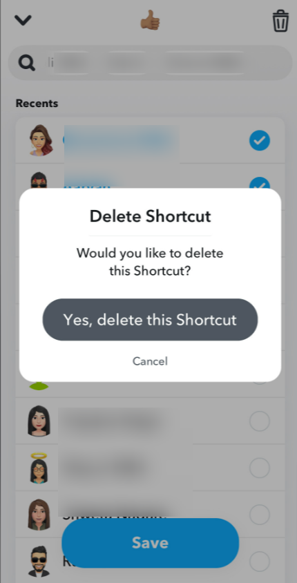 click the Delete option 